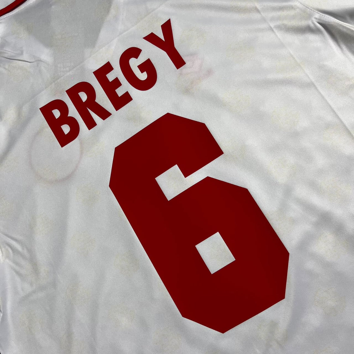 Switzerland White Retro Football Jersey – Georges Bregy 1994 World Cup – Detailed View