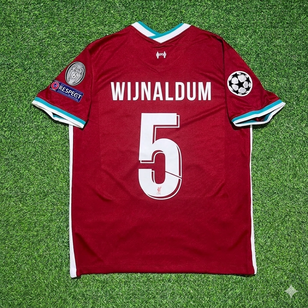 Liverpool 2019 2020 Home Retro Football Jersey – Georginio Wijnaldum 5# – Back View