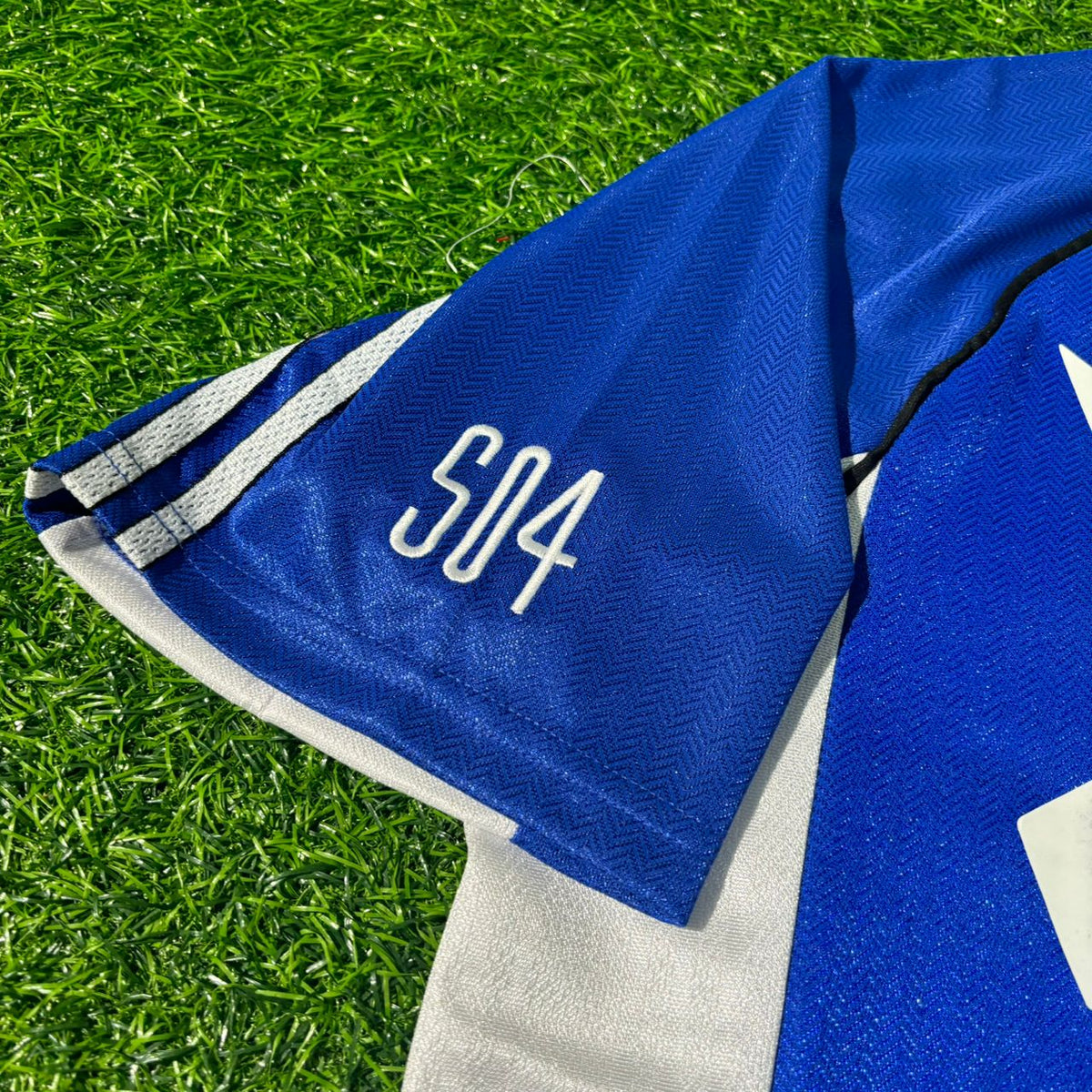 1999/00 Marco van Hoogdalem FC Schalke 04 Blaues Heimtrikot Retro Fußballtrikot Jersey – Detailed View