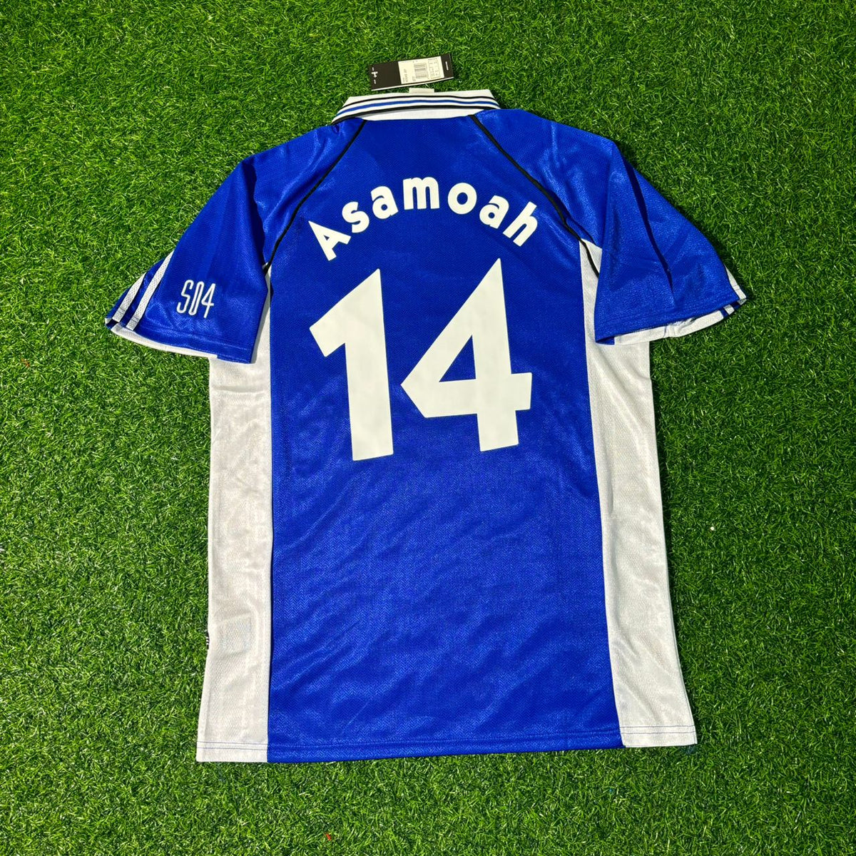 Schalke 04 1999/2000 Blaues Heimtrikot Retro – Gerald Asamoah FC – Back View