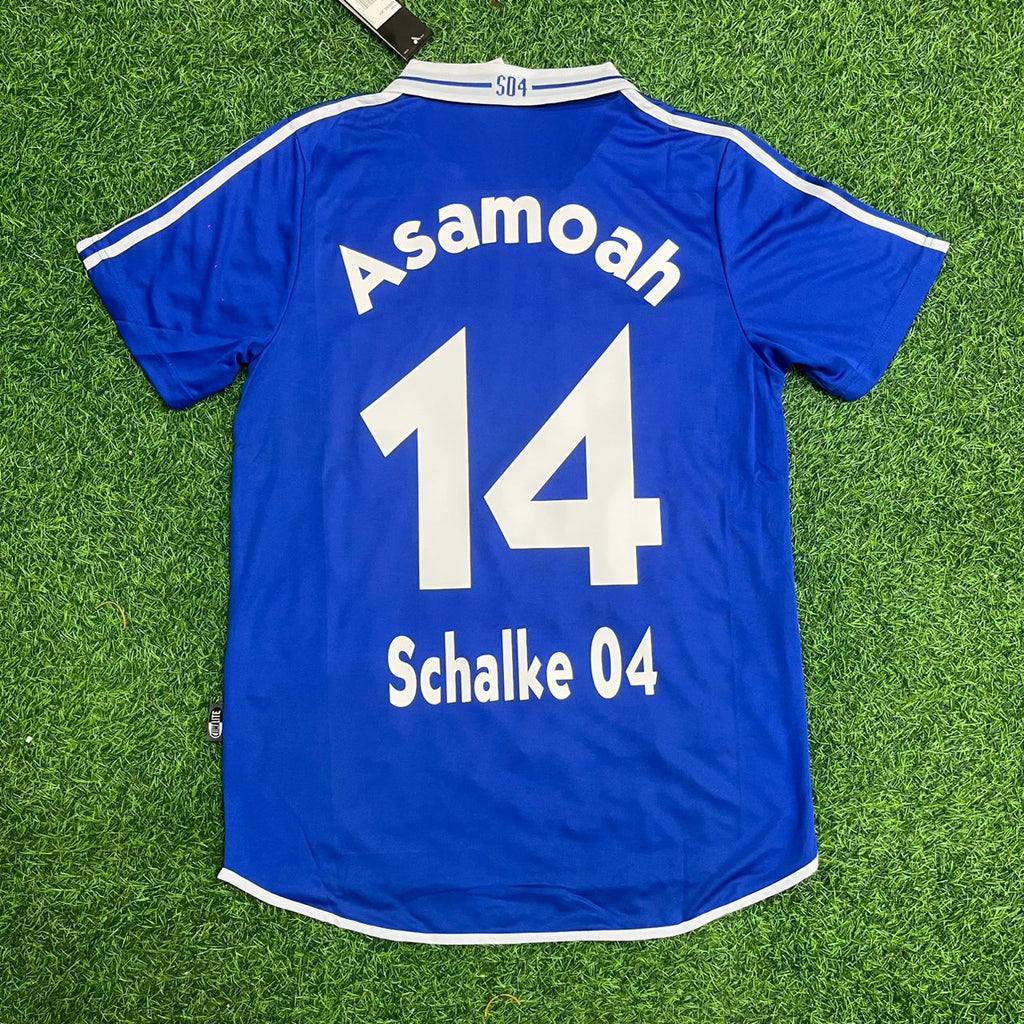 Gerald Asamoah Schalke 04 2000–2002 Heim Retro Blau – Back View
