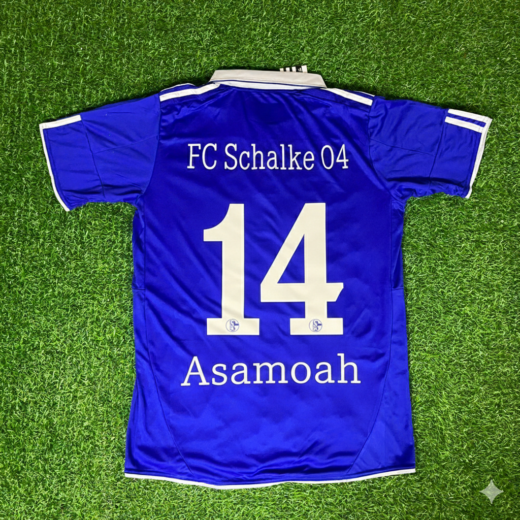 Schalke 04 Gerald Asamoah Retro Football Jersey – Back View