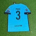 2015/16 Gerard Pique Barcelona Retro Football Jersey – Back View