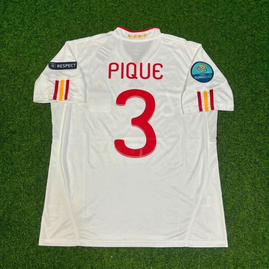 Spain EURO 2012 Final Retro Football Jersey – Gerard Pique – Back View