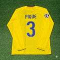 Barcelona 08/09 Season Yellow Away Retro Jersey – Gerard Pique FC – Back View