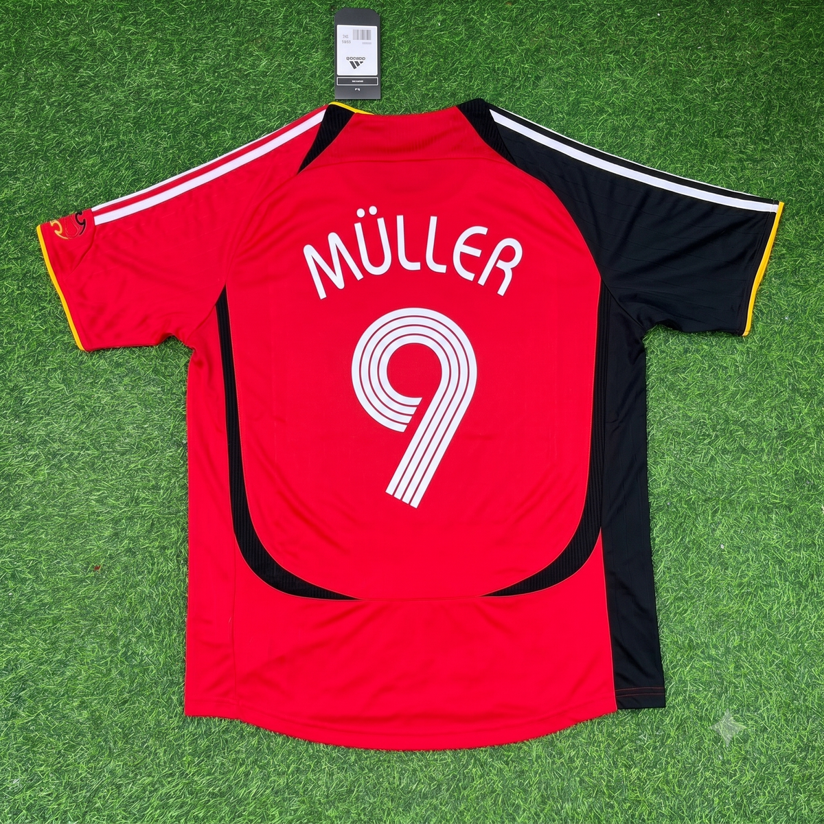 Gerd Müller Germany Red Black Retro Football Jersey – Back View