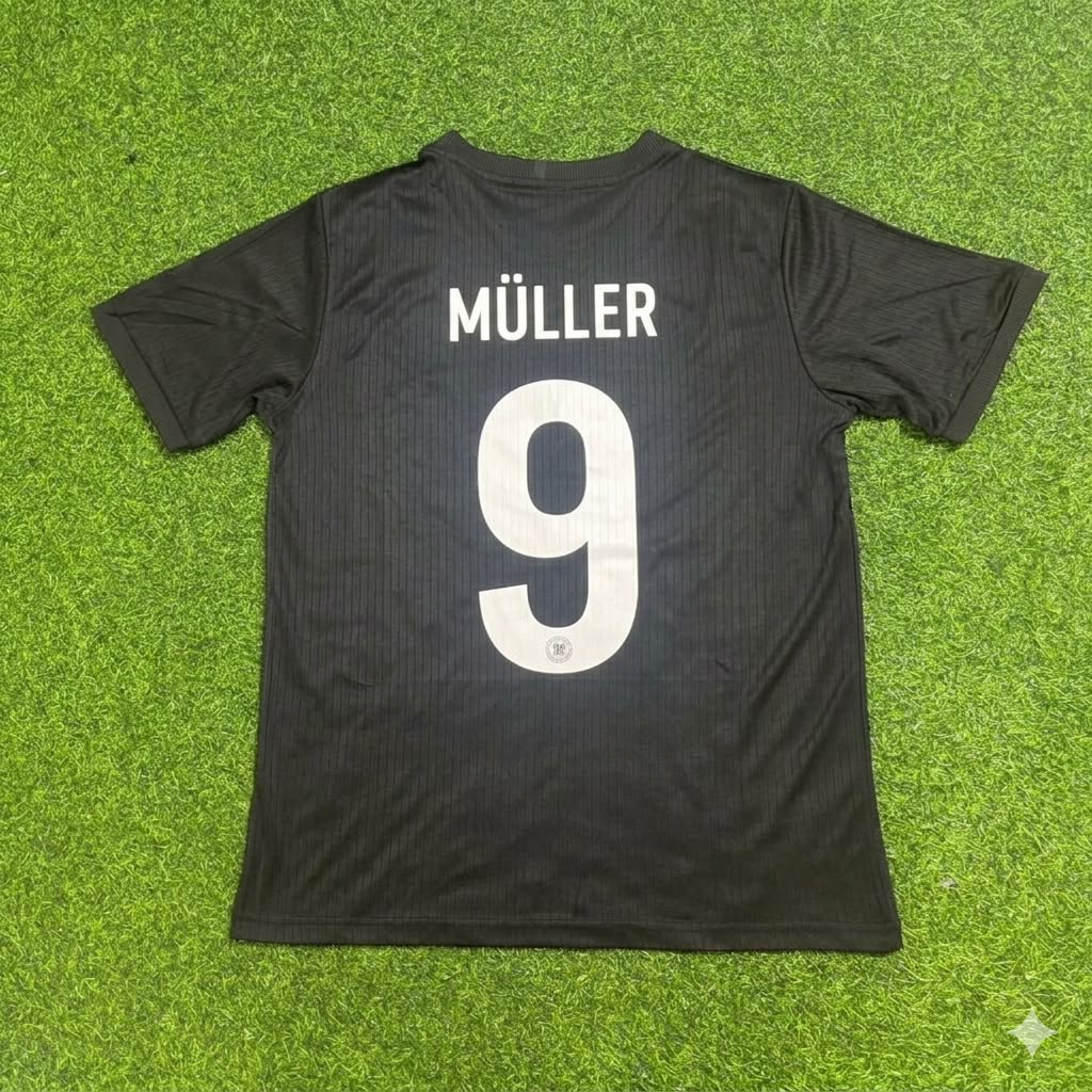 Gerd Müller Germany 125 Years Special Black Football Jersey – Back View