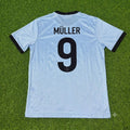 Gerd Müller Germany 125th Year Special Clear Blue Retro Football Jersey – Back View