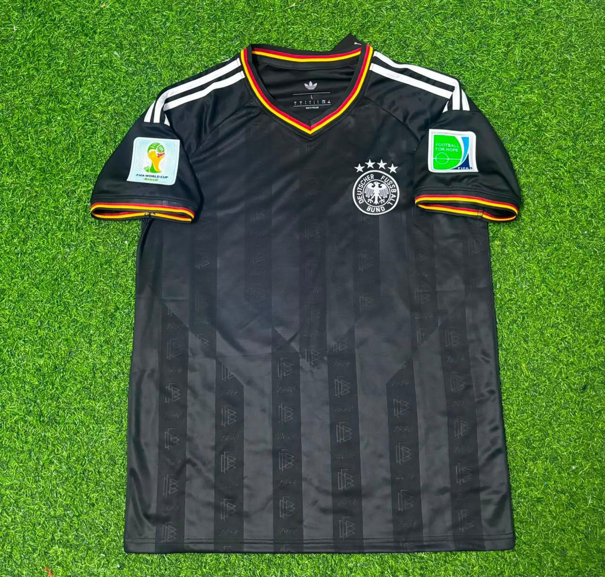 2014 Germany World Cup Special Edition Black Retro Football Jersey – Back View