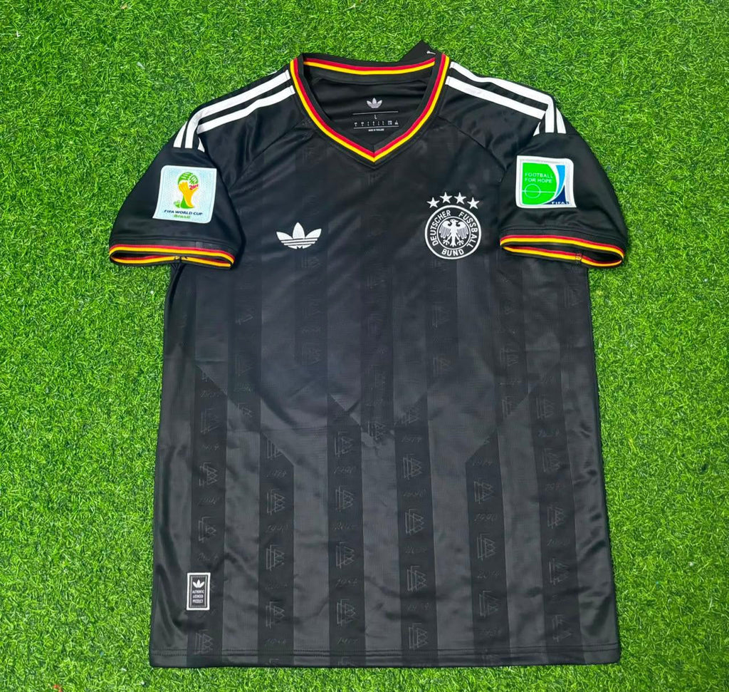 2014 Germany World Cup Bastian Schweinsteiger Special Edition Black Retro Football Jersey – Front View