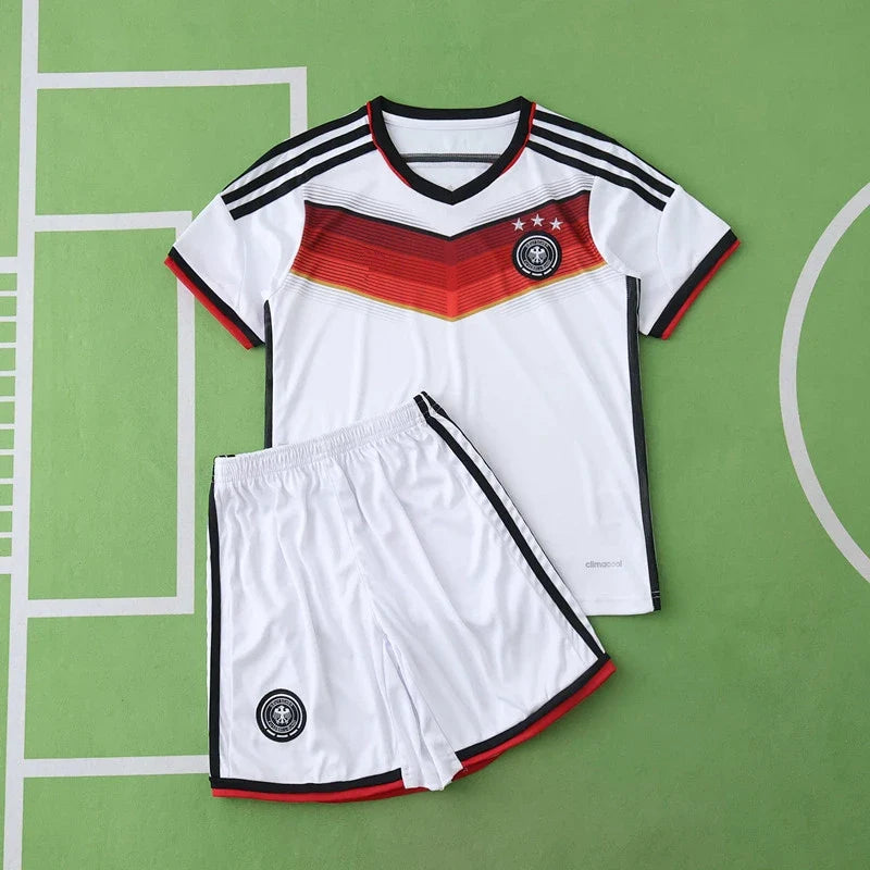 2014 Germany World Cup Deutschland White Retro Kids Football Jersey – Back View