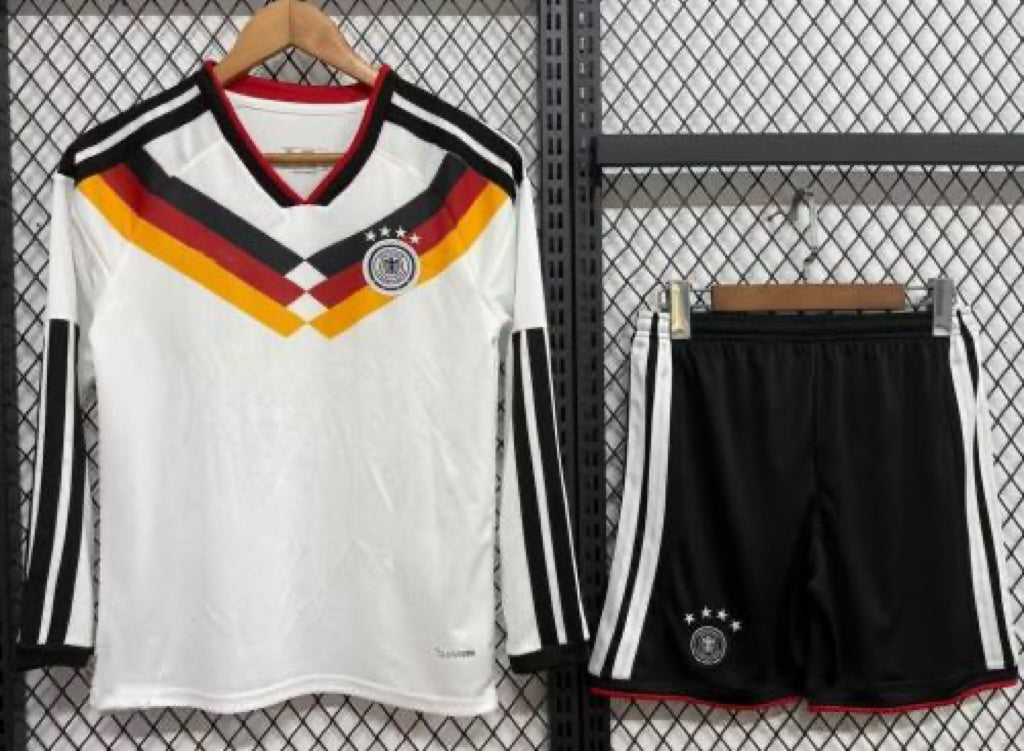 2026 Germany World Cup Long Sleeve Home Kids Football Jersey – Back View