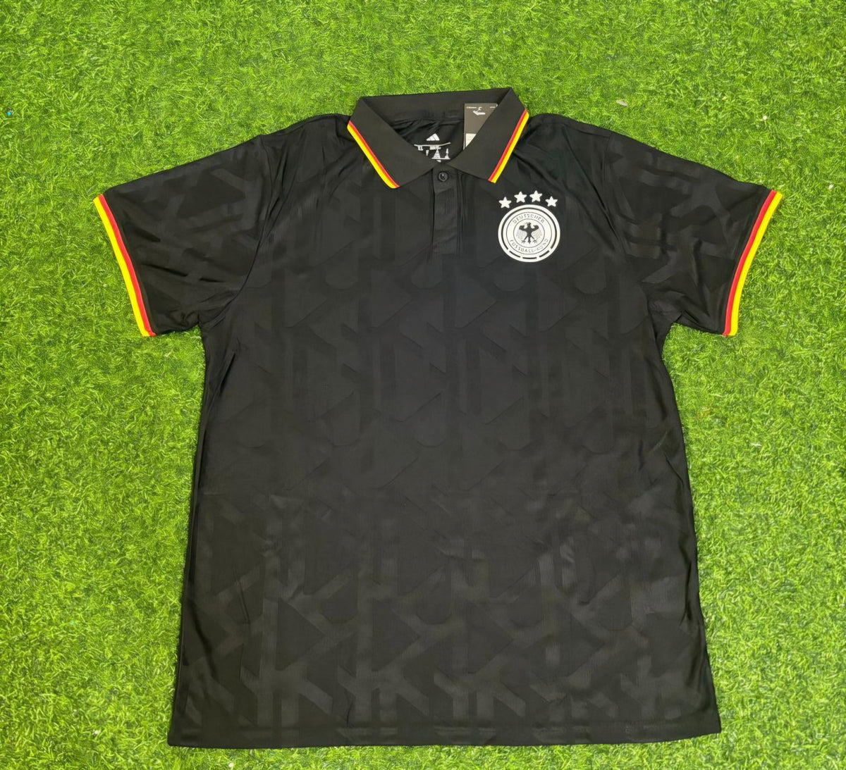 Germany Black Polo Retro Commemorative Jersey – Back View