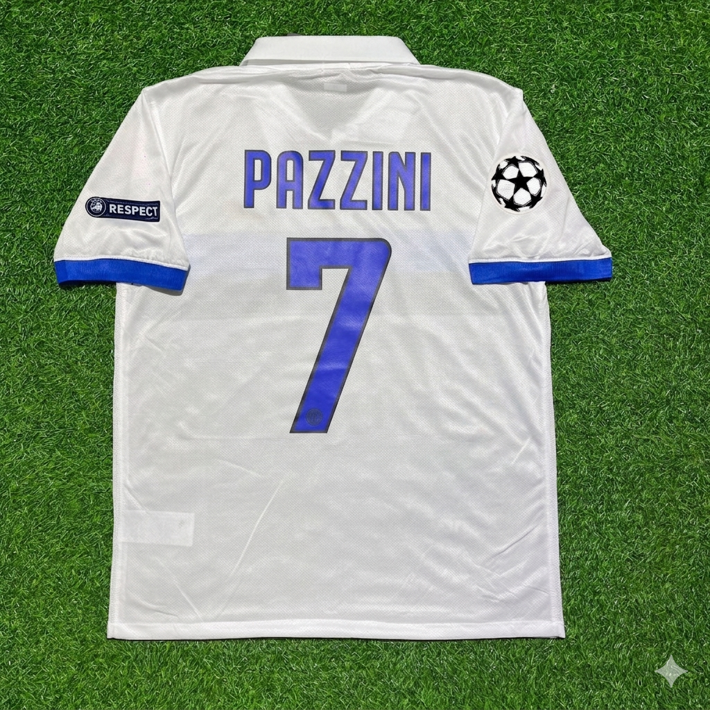 Inter 2009/2010 White Retro Football Jersey – Giampaolo Pazzini – Back View