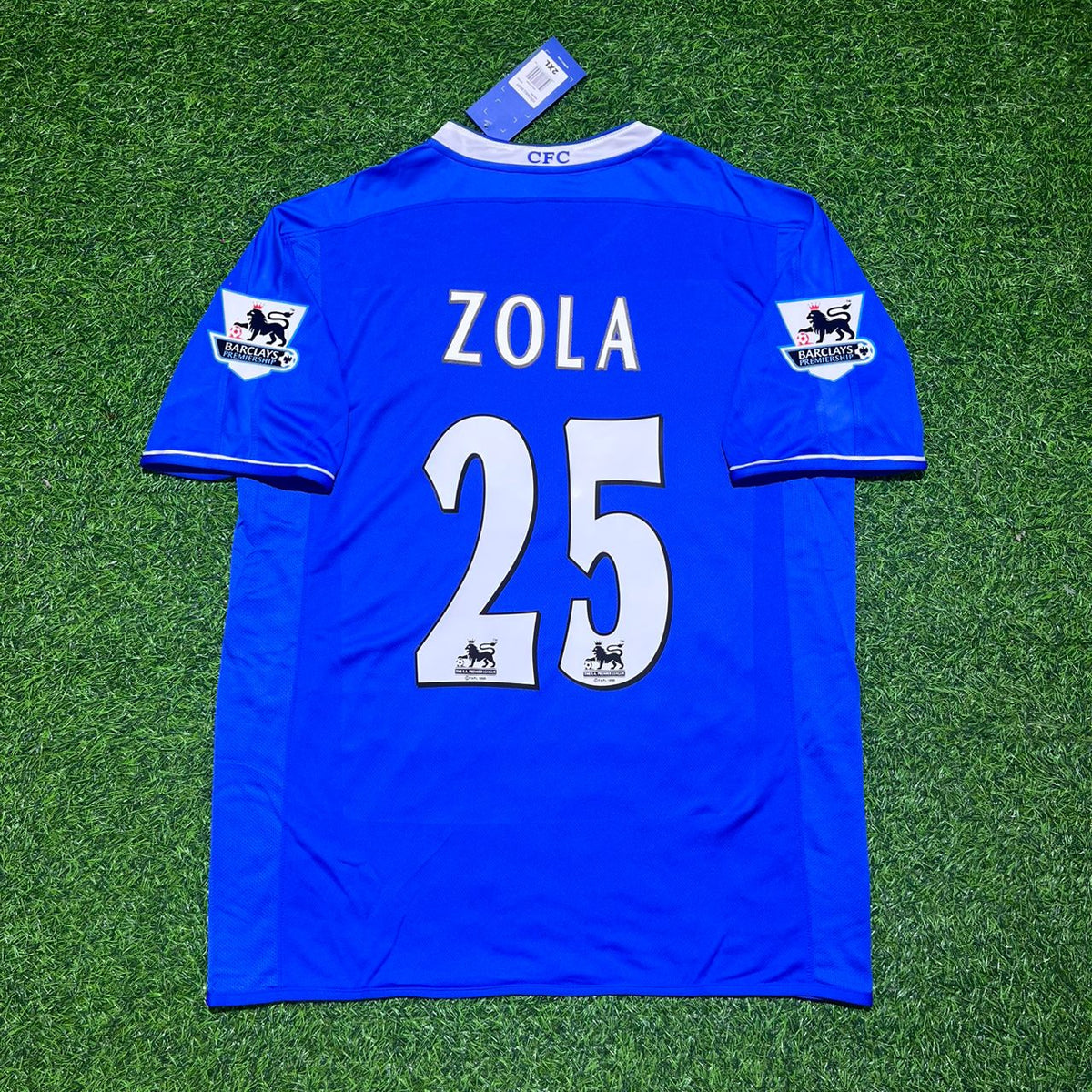 2003 Gianfranco Zola Chelsea 2005 Season Home Navy Blue Retro Football Jersey – Back View