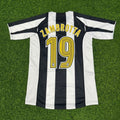 Gianluca Zambrotta #19 Juventus 2004-2005 Black White Home Retro Football Jersey – Back View