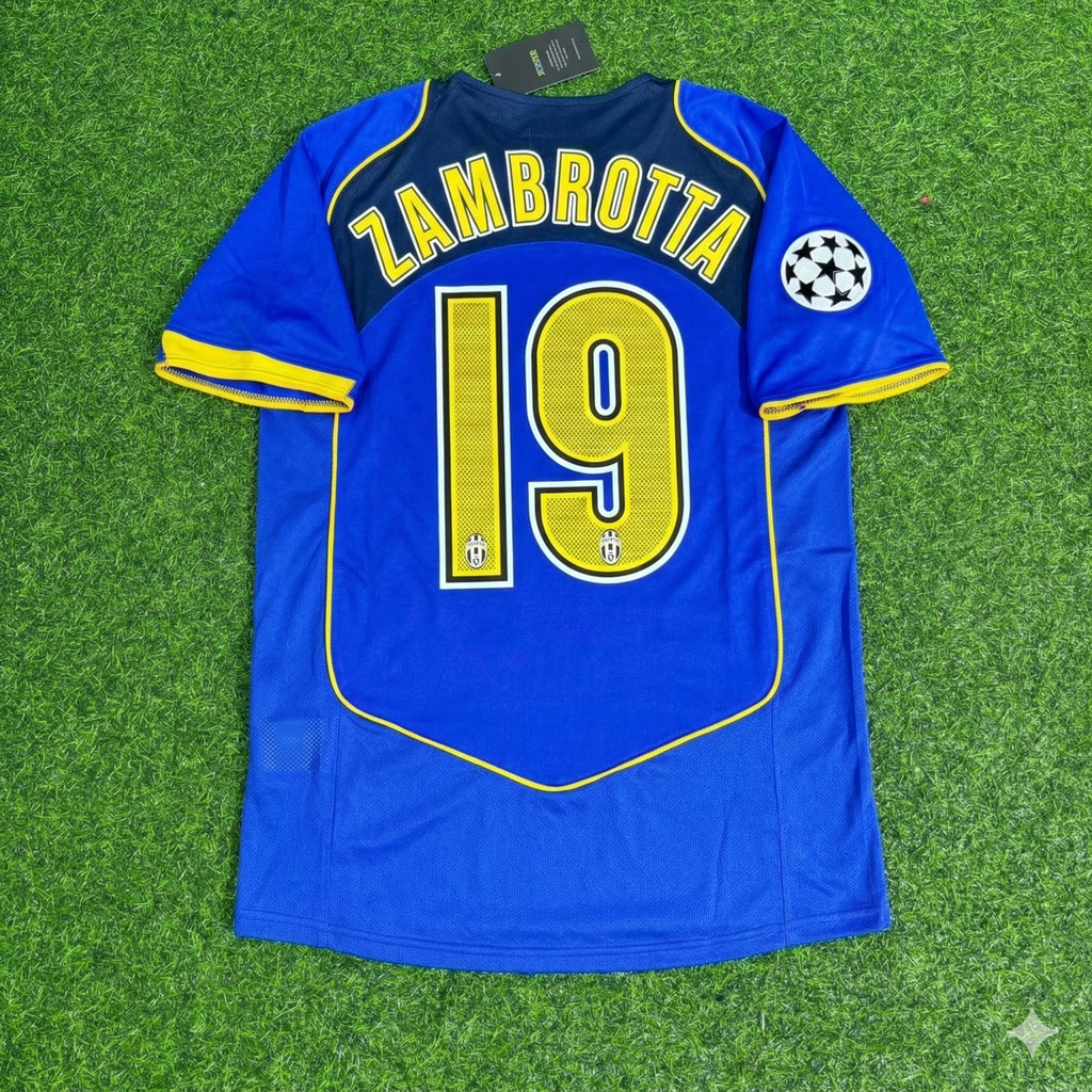 Juventus 2004-2005 Blue Retro Jersey | Kit | | – Gianluca Zambrotta – Back View