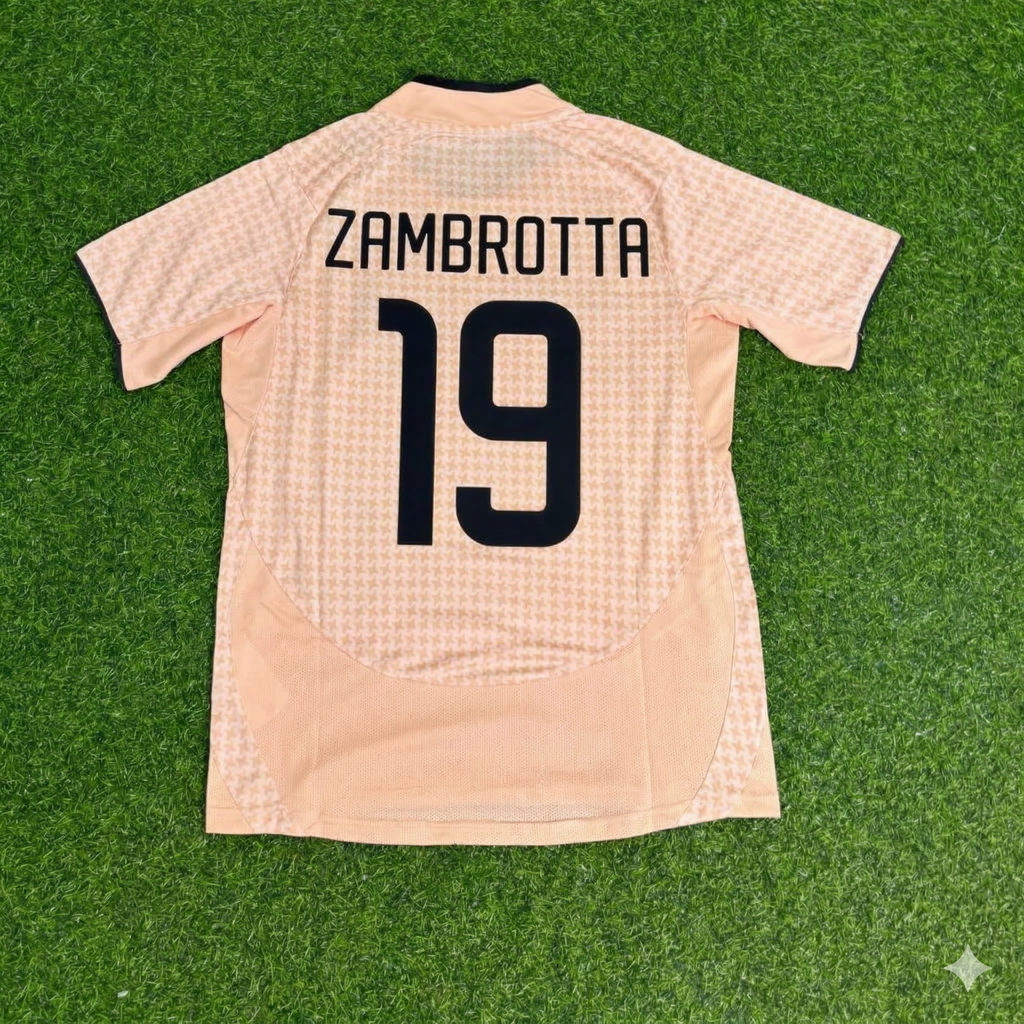 Juventus 2003/2004 Away Retro Football Jersey – Gianluca Zambrotta 19 – Back View