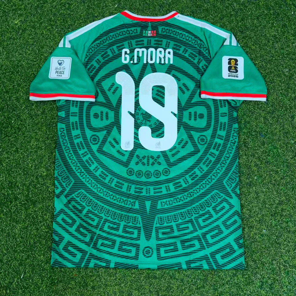 Mexico 2026 World Cup Home Green Football Jersey – Gilberto Mora – Back View