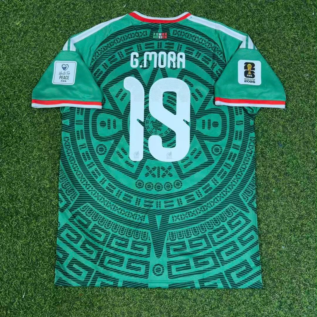 Mexico 2026 World Cup Home Green Football Jersey – Gilberto Mora – Back View