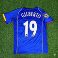 2004/05 Gilberto Silva Arsenal Blue Retro Football Jersey – Back View