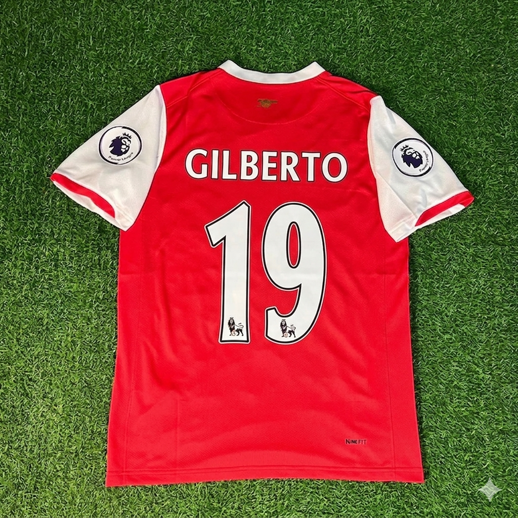 Arsenal 2006/2008 Season Retro Jersey – Gilberto Silva #19 – Back View