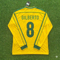 Brazil Long Sleeve Retro Football Kit Jersey Shirt – Gilberto Silva #8- – Back View