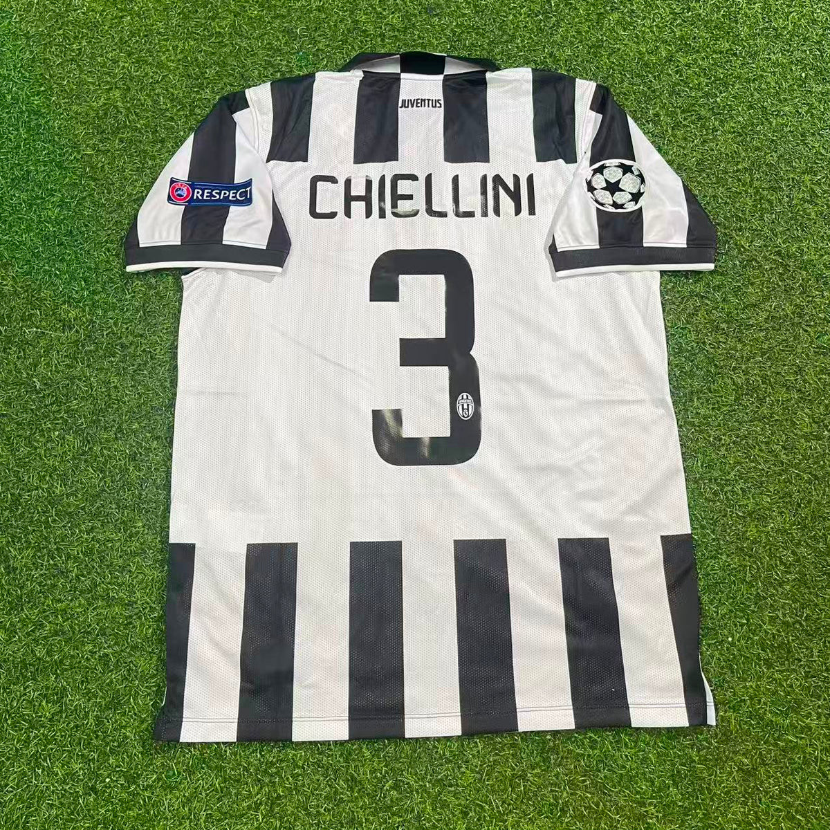 2014 Giorgio Chiellini 3 Juventus 2015 Retro Football Jersey Collection – Back View