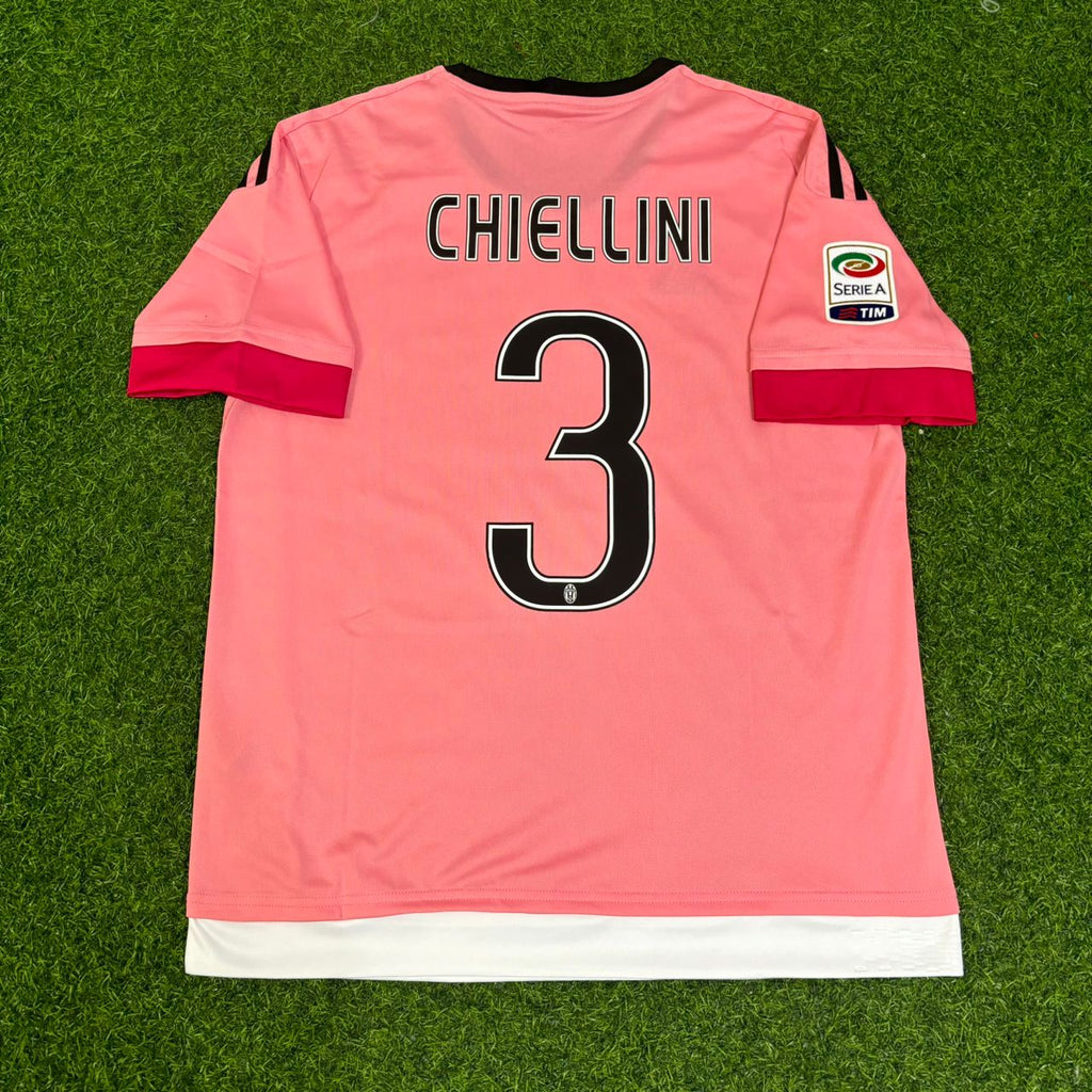 Juventus Retro Pink 2015-2016 Jersey – Giorgio Chiellini – Back View