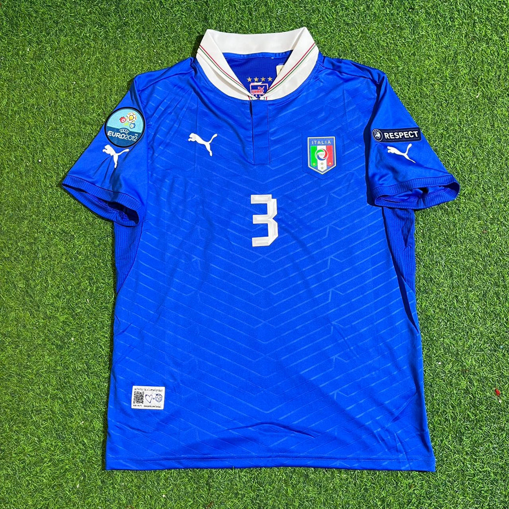 Italy Euro 2012 Retro Home Jersey – Giorgio Chiellini 3- – Front View