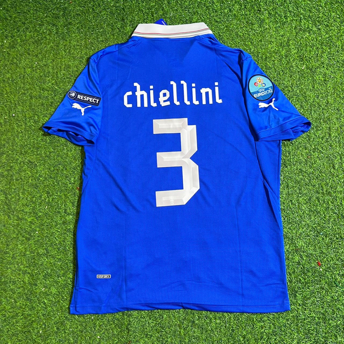 Italy Euro 2012 Retro Home Jersey – Giorgio Chiellini 3- – Back View