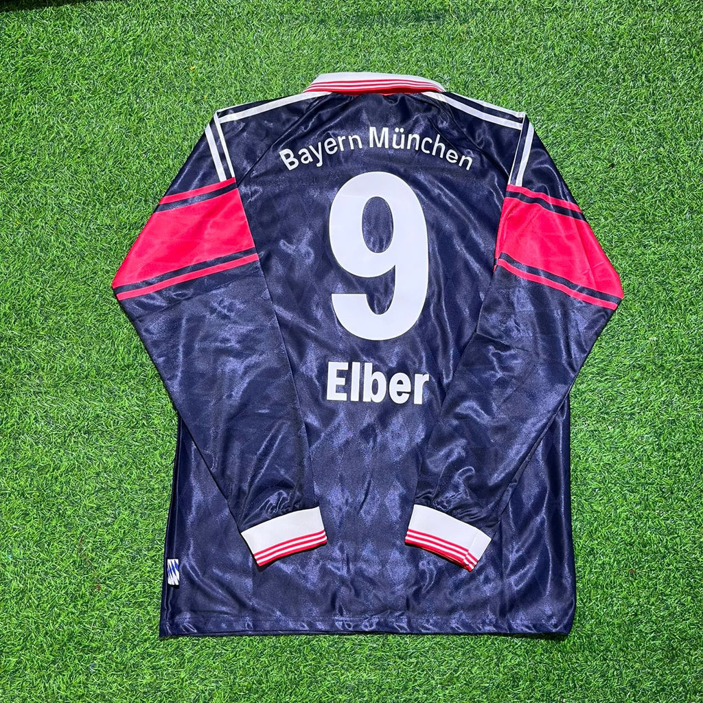 1997/98 Giovane Elber FC Bayern München Saison Langarm Heim Retro – Back View