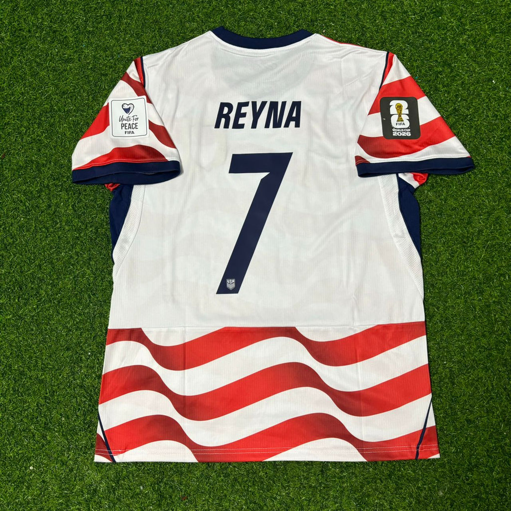 USA 2026 World Cup Home Football Jersey – Giovanni Reyna 7- – Back View