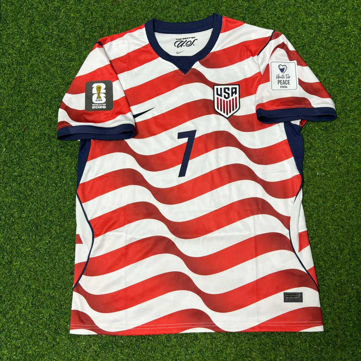 USA 2026 World Cup Home Football Jersey – Giovanni Reyna 7- – Front View