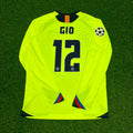 Giovanni van Bronckhorst Barcelona 2005-2006 Yellow Green Retro Long Sleeve Football Jersey – Back View