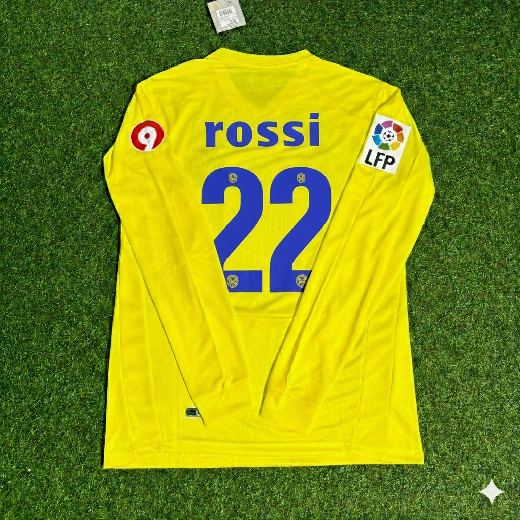 2008/09 Giuseppe Rossi 22 Villarreal CF Long Sleeve Retro Football Jersey – Back View