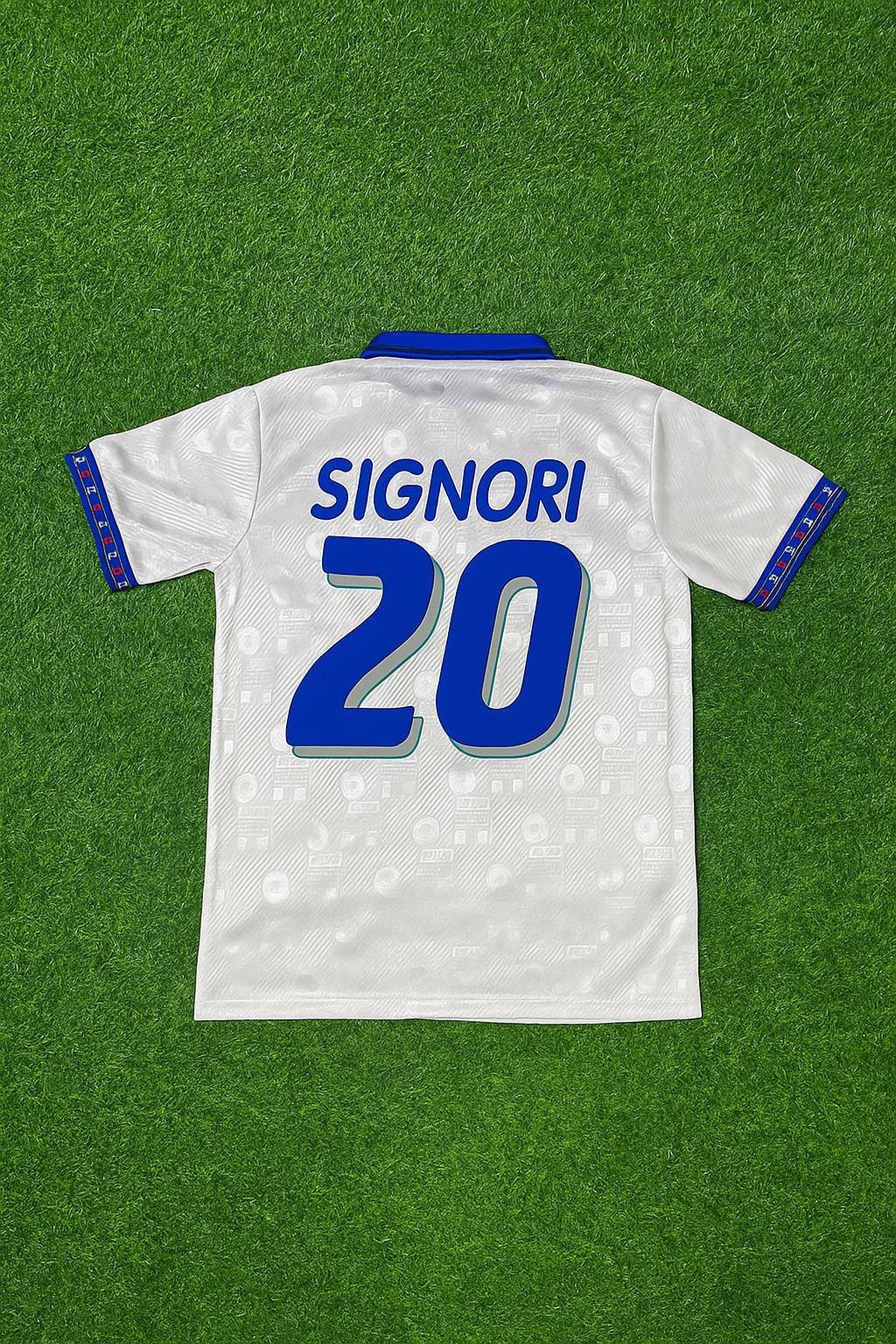 1994 Italy World Cup Giuseppe Signori White Retro Football Jersey – Back View