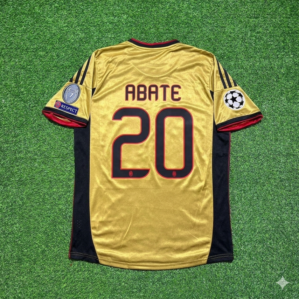 AC Milan 2013 2014 Gold Retro Jersey – Ignazio Abate #20 – Back View