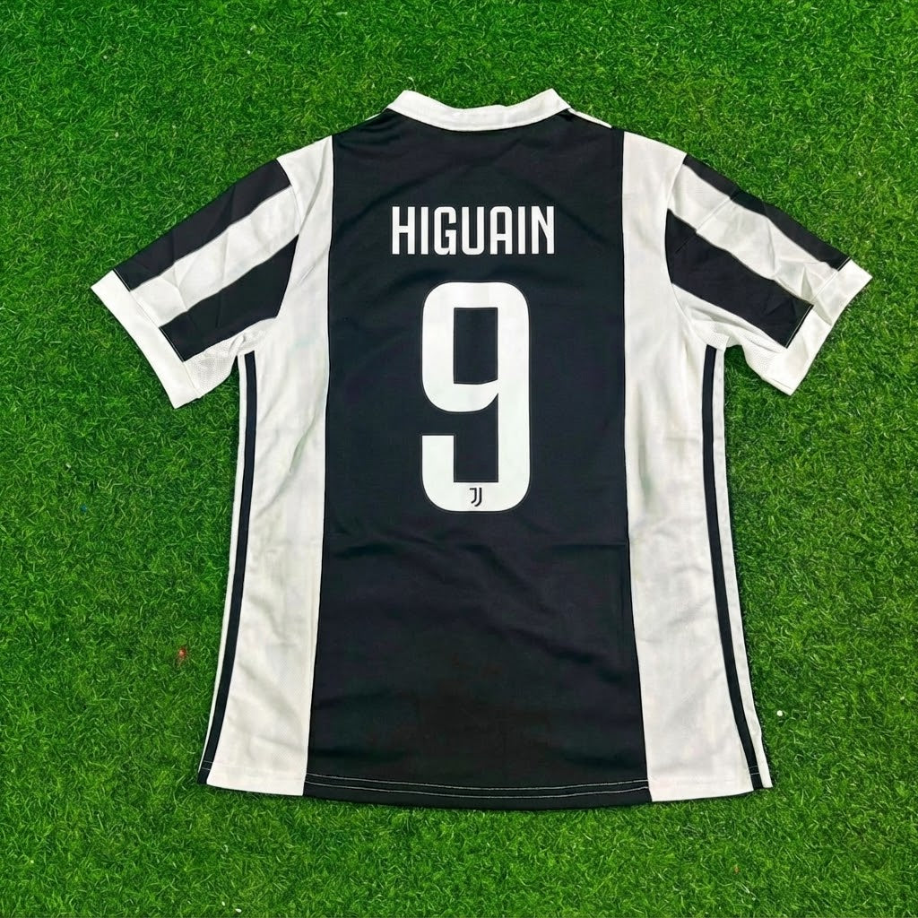 Gonzalo Higuain #9 Juventus 2017-2018 Retro Football Jersey – Back View