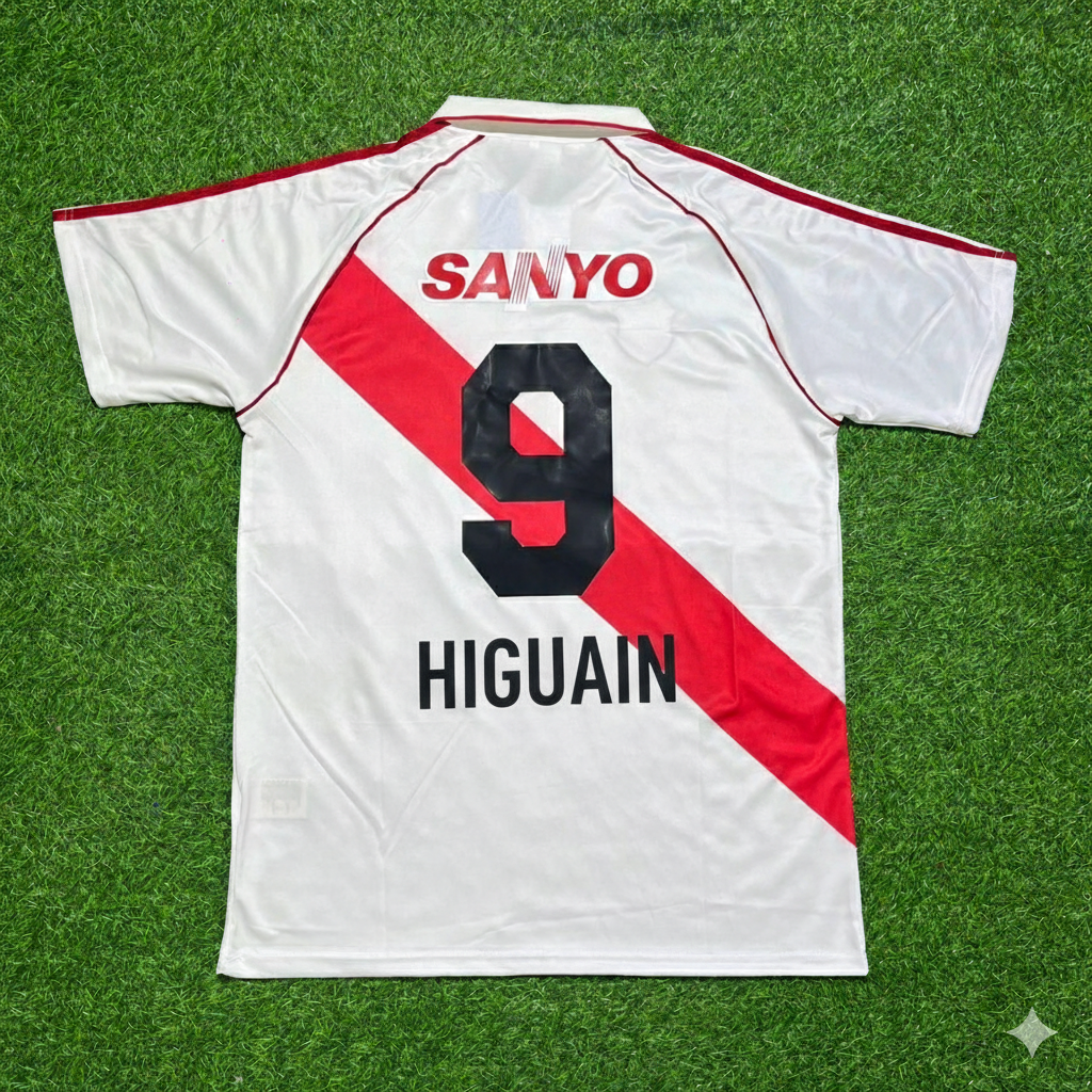 River Plate Retro Home Football Jersey – Gonzalo Higuain – Back View