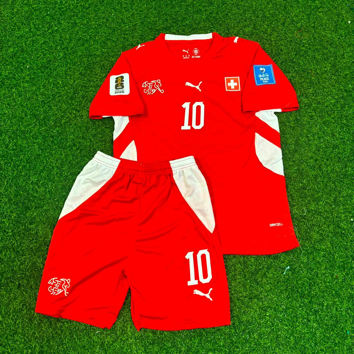 Granit Xhaka #10 Switzerland 2026 World Cup Children Jersey – Front View