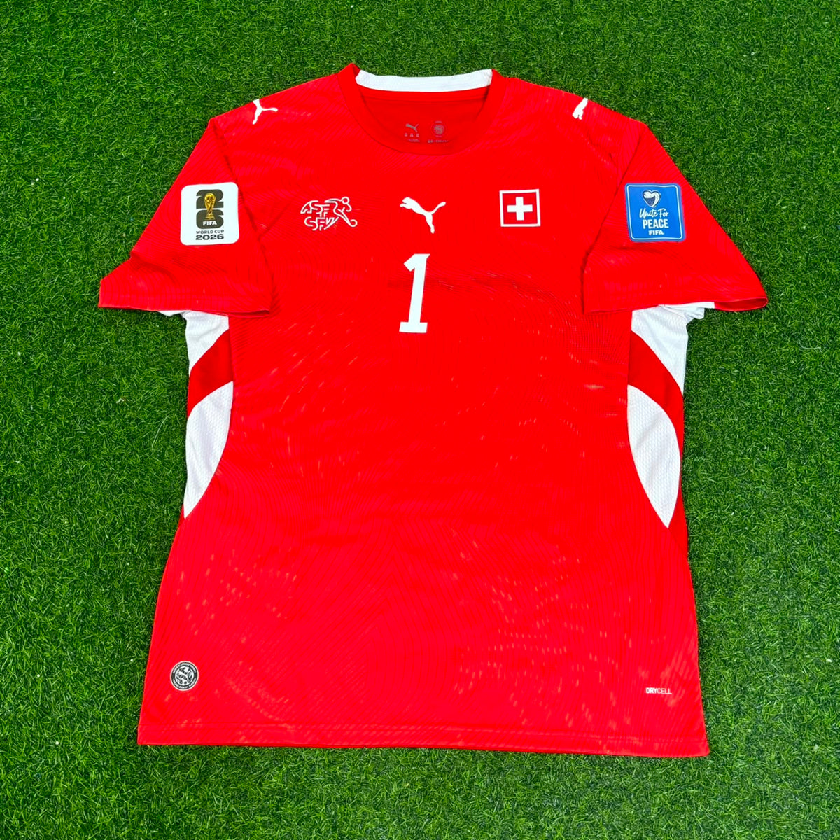Gregor Kobel 1- Switzerland 2026 World Cup Kit Jersey – Front View
