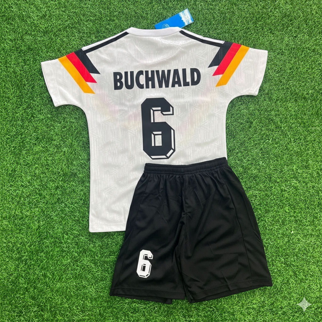 1990 Germany World Cup Guido Buchwald 6- Deutschland Retro Kids Football Jersey - Deutschland Retro Kinder WM 1990 – Back View