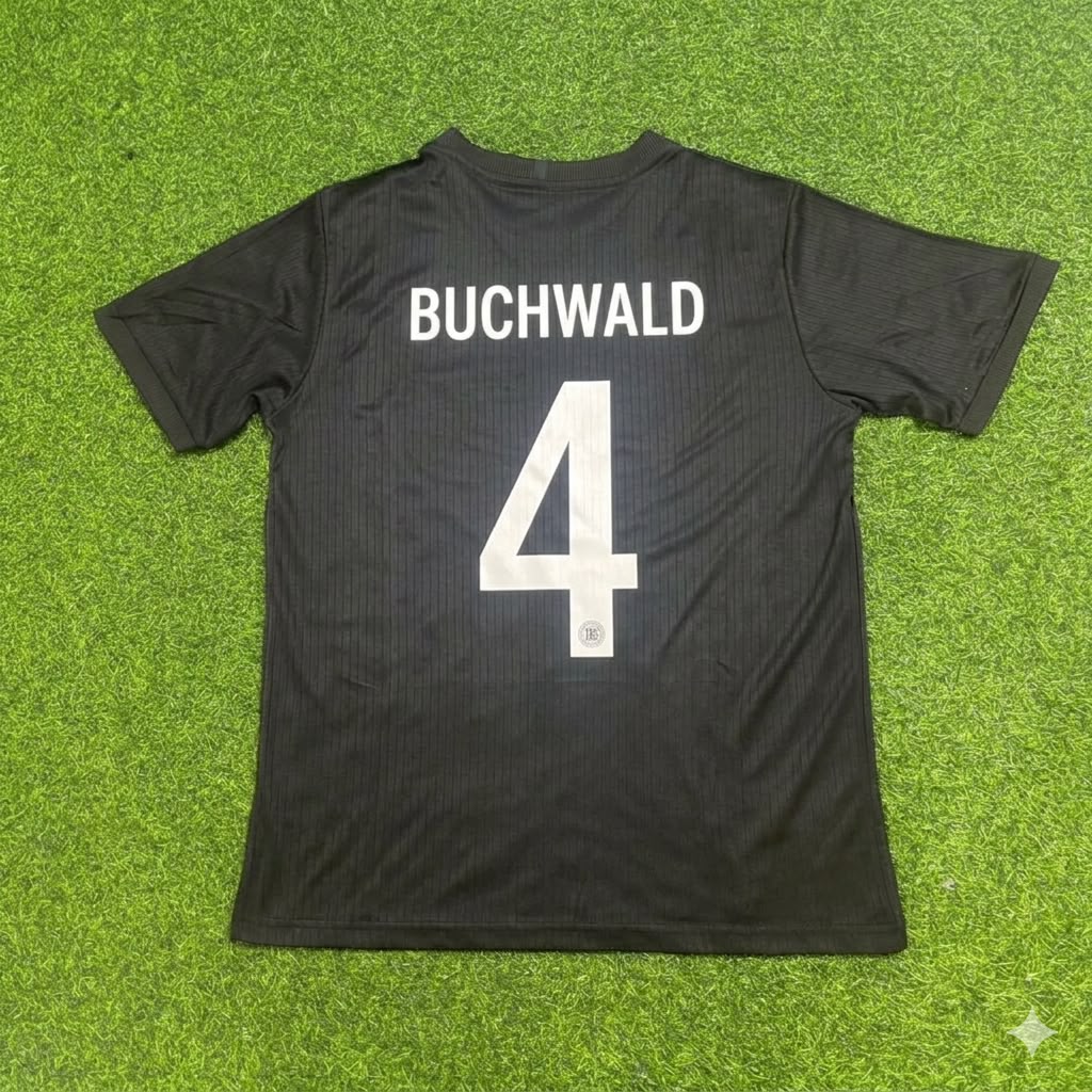 Guido Buchwald Germany 125 Years Special Black Football Jersey – Back View