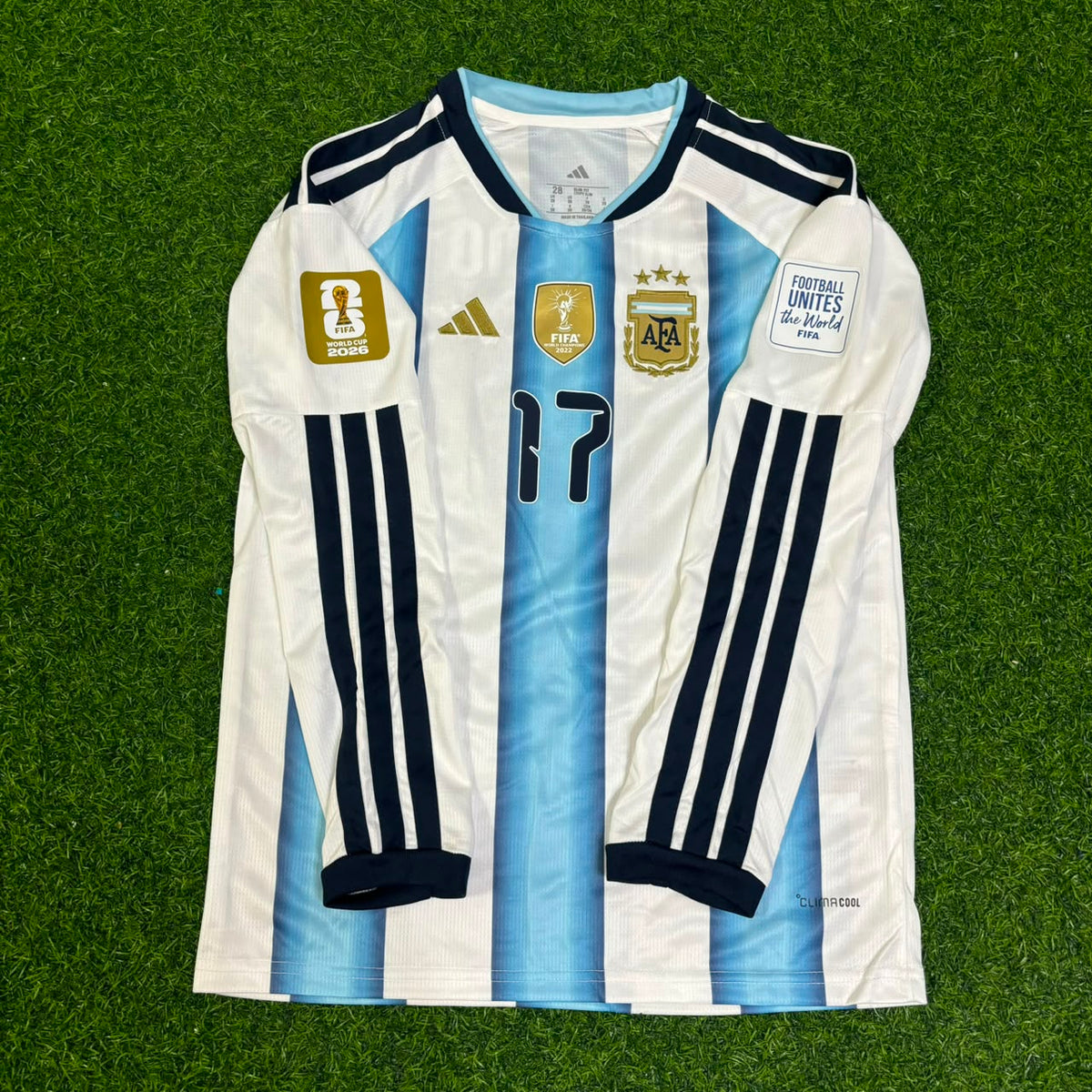 Argentina 2026 World Cup Long Sleeve Football Jersey – Giuliano Simeone #17 – Front View