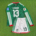 Guillermo Ochoa Mexico 2026 World Cup Home Green Long Sleeve Kids Football Jersey – Back View
