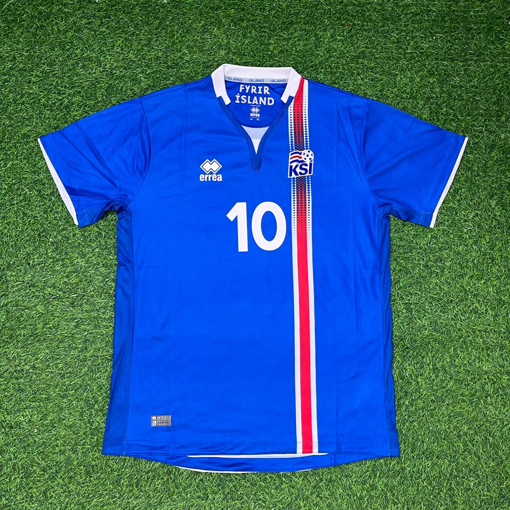 2016 Iceland EURO Gylfi Sigurdsson Home Retro Football Jersey – Front View