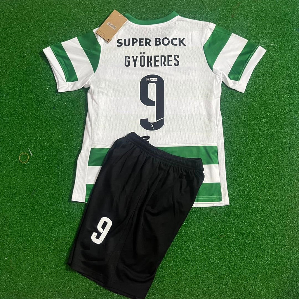 Viktor Gyökeres Sporting CP Lisbon New Season Kids Size Children Soccer Jersey – Back View