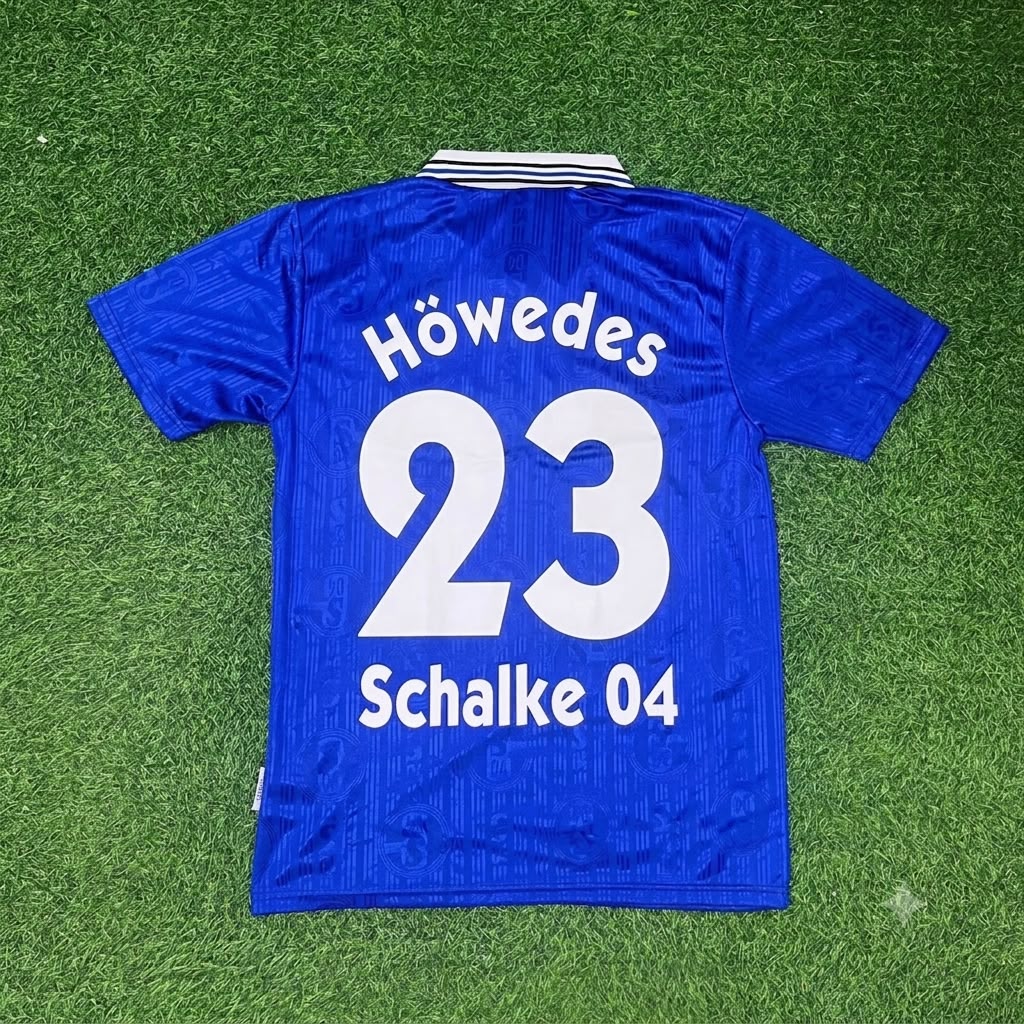 Benedikt Höwedes Schalke 04 Heim Retro Fußballtrikot Jersey – Back View
