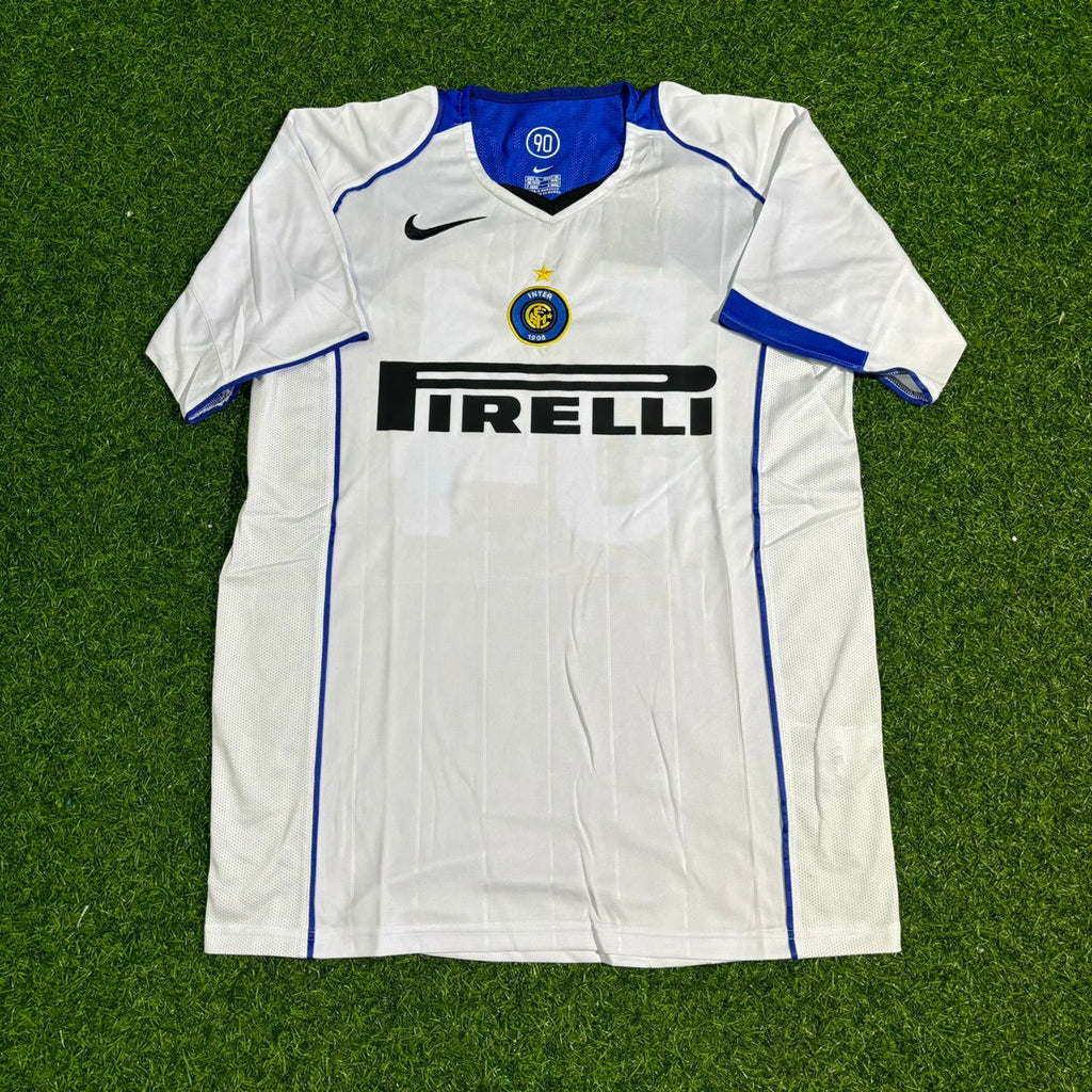 Obafemi Martins Inter Milan 2004-2005 Retro White Football Jersey – Front View